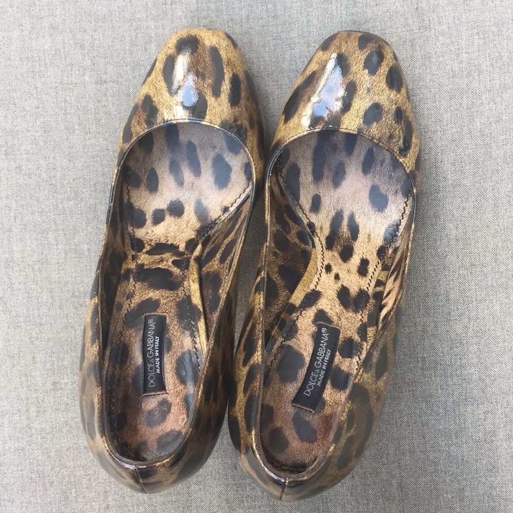 Dolce & Gabbana Patent Animal Print Stiletto Heel Pumps - Picture 9 of 12